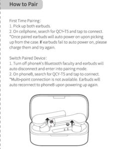QCY T5 User Manual | QCY Earbuds QCY Wireless Earbuds T10 T8 T7 T6 T5